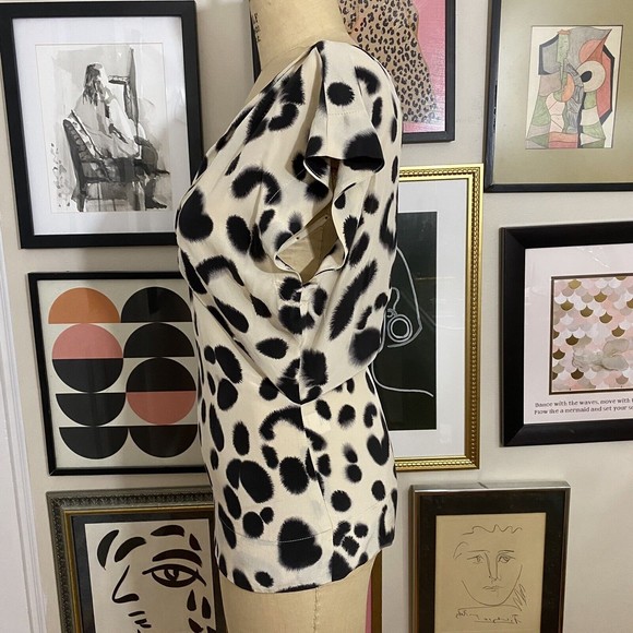 NWT Yoana Baraschi anthropologie leopard modern short sleeve blouse MSRP $290 - Picture 4 of 8